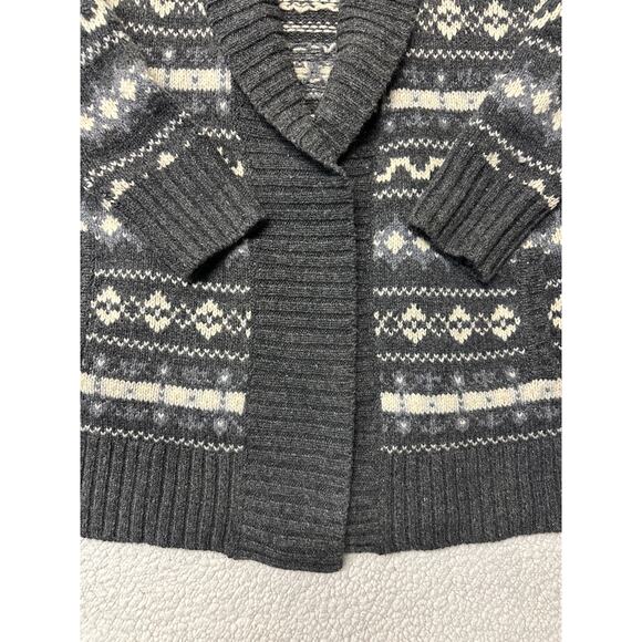 LL Bean Womens 100% Lambs Wool Fair Isle Cardigan Sweater Size XL - Picture 3 of 10